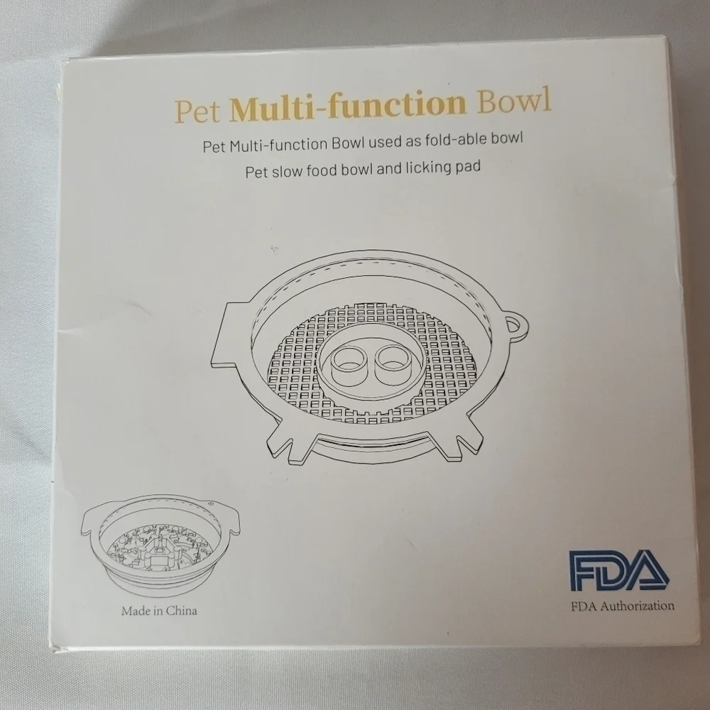 Foldable Licking Slow Food Bowl, Multi-Functional Slow Feeder Bowl